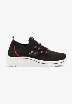 Czarne Wsuwane Buty Sportowe Sneakersy z Elastyczną Cholewką Telithiela