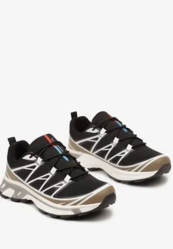 Czarno-Brązowe Sneakersy z Ozdobnymi Wstawkami i Ściąganą Gumką Aineri