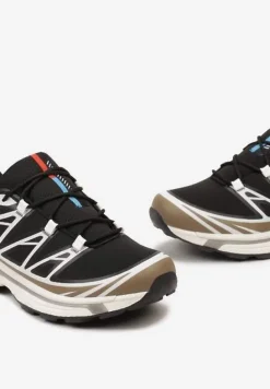 Czarno-Brązowe Sneakersy z Ozdobnymi Wstawkami i Ściąganą Gumką Aineri