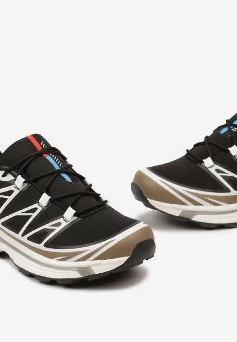 Czarno-Brązowe Sneakersy z Ozdobnymi Wstawkami i Ściąganą Gumką Aineri