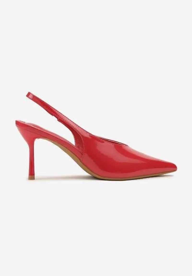 Czerwone Sandały Slingback Vices na Obcasie Typu Szpilka Tilionea