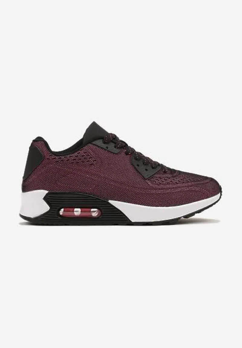 Czerwono-Czarne Sznurowane Sneakersy na Air Podeszwie Azorilda