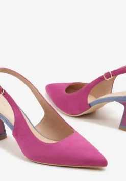 Fioletowe Sandały Vices na Kaczuszce Typu Slingback Edilitha