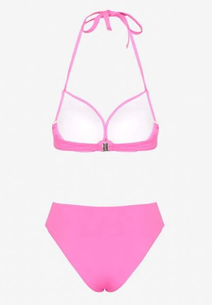 Fuksjowe Bikini Majtki Figi i Biustonosz Ozdobione Wiązaniem Saniorie