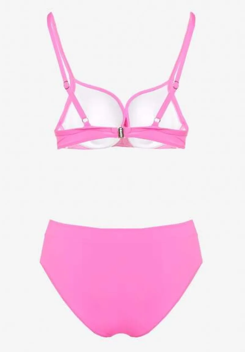 Fuksjowe Bikini Stanik Push-Up i Klasyczne Figi Pevbia