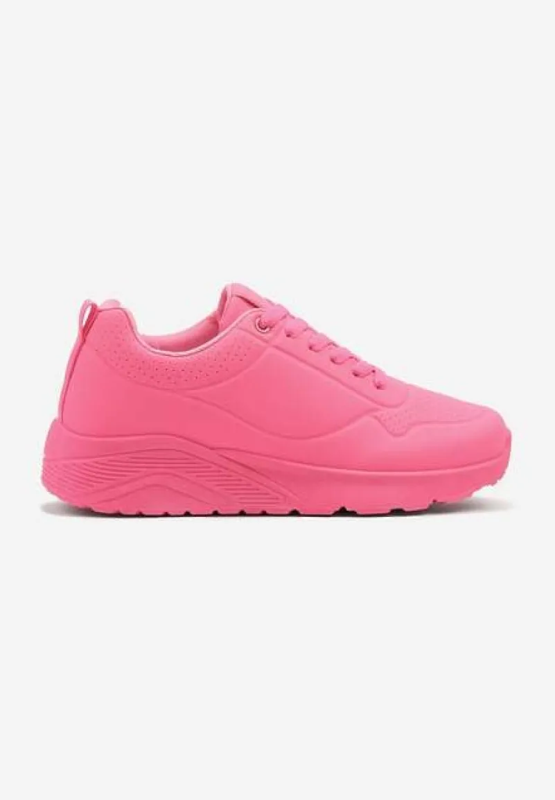 Fuksjowe Sneakersy z Tłoczoną Cholewką Ulithrena