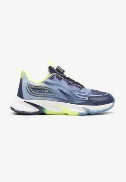 Granatowo-Zielone Buty Sportowe Sneakersy na Płaskiej Podeszwie z Regulowanym Pokrętłem Vimaritta