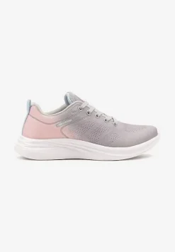 Jasnoszare Buty Sportowe z Efektem Ombre na Podeszwie z Pianki Elanielia