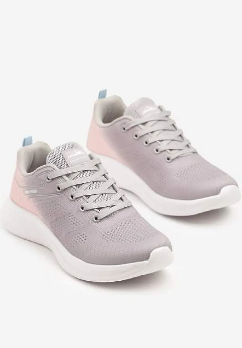Jasnoszare Buty Sportowe z Efektem Ombre na Podeszwie z Pianki Elanielia