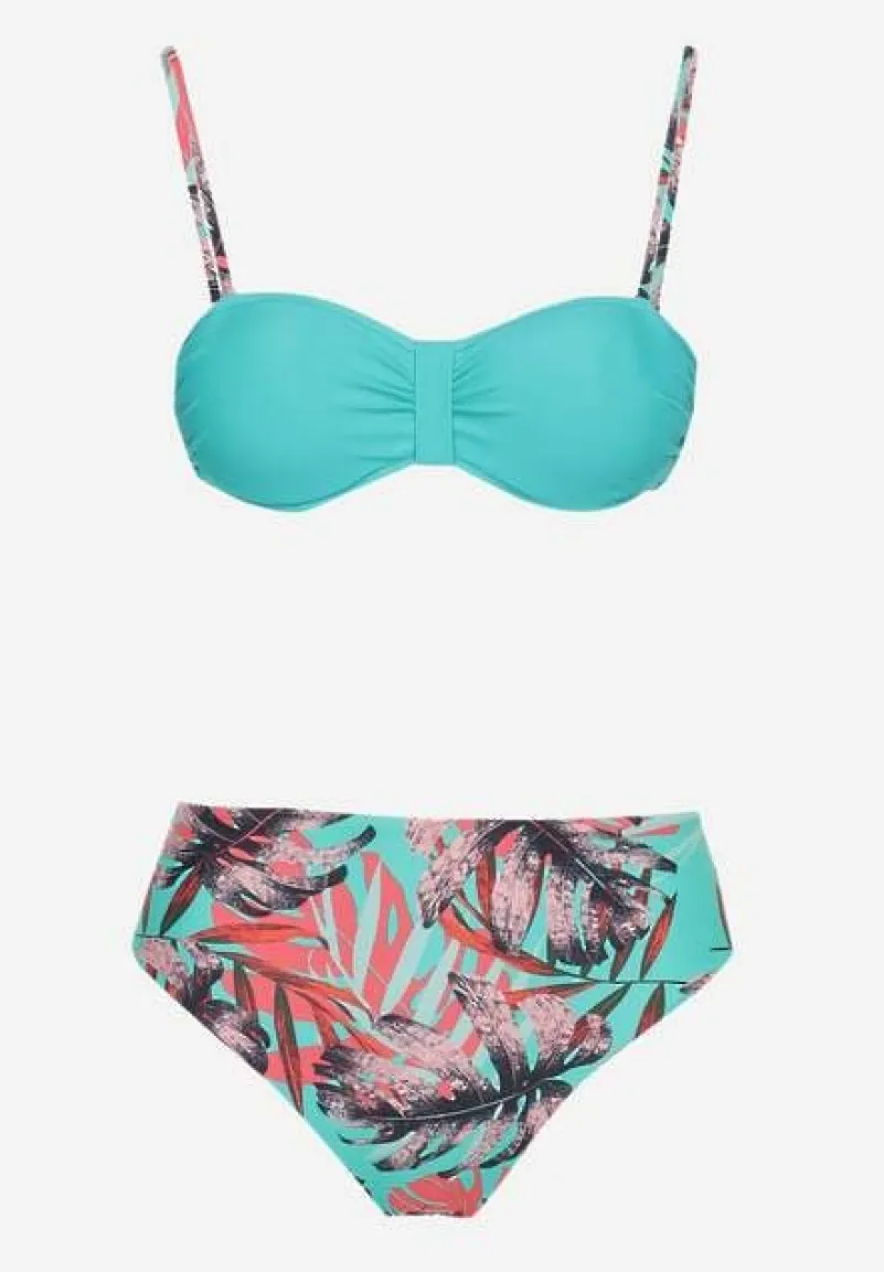 Miętowe Bikini z Wiązaniem na Plecach Yesmine