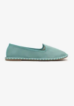 Niebieskie Espadryle Balerinki z Przeszyciami Firalissea