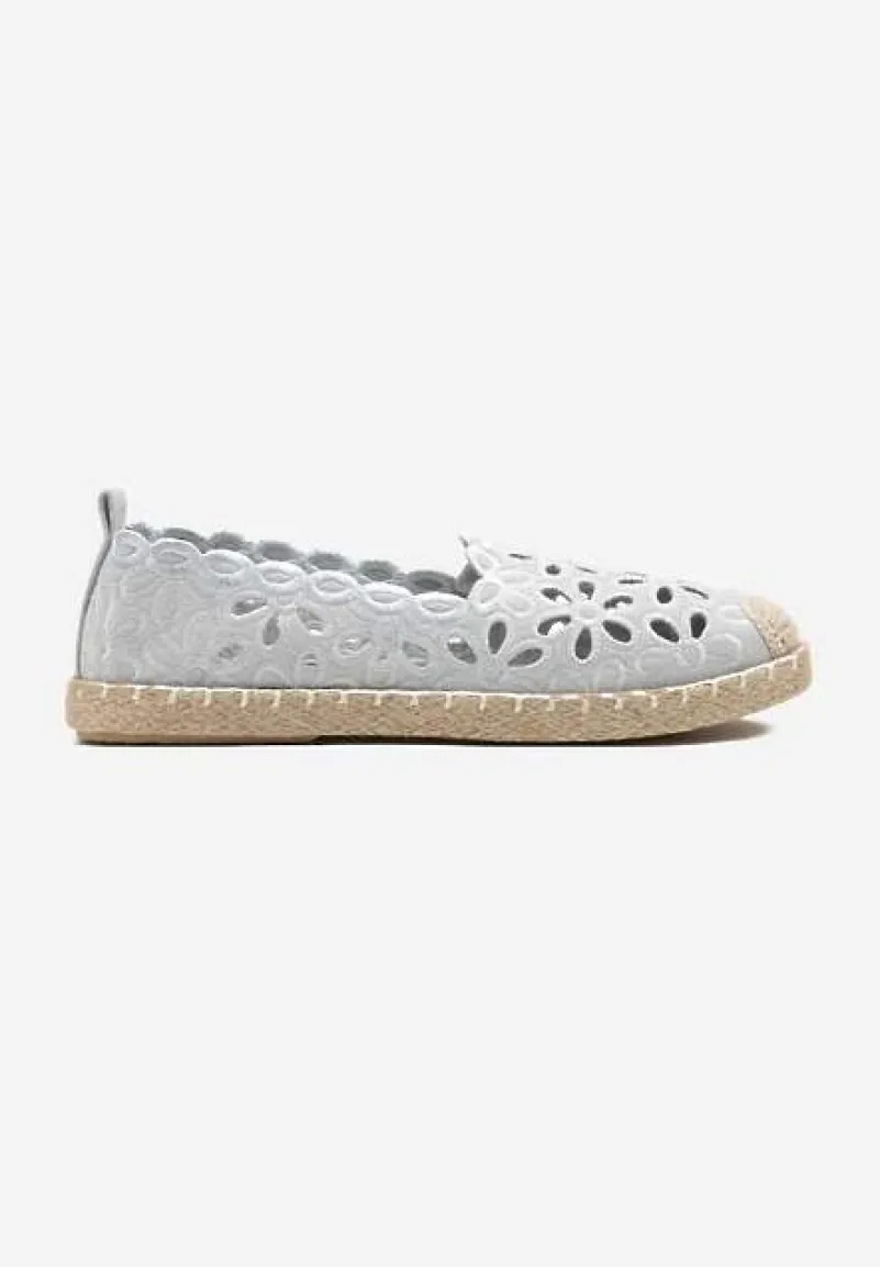 Niebieskie Espadryle Vices Ozdobione Ażurowym Wzorem i Ozdobną Plecionką Arivosa