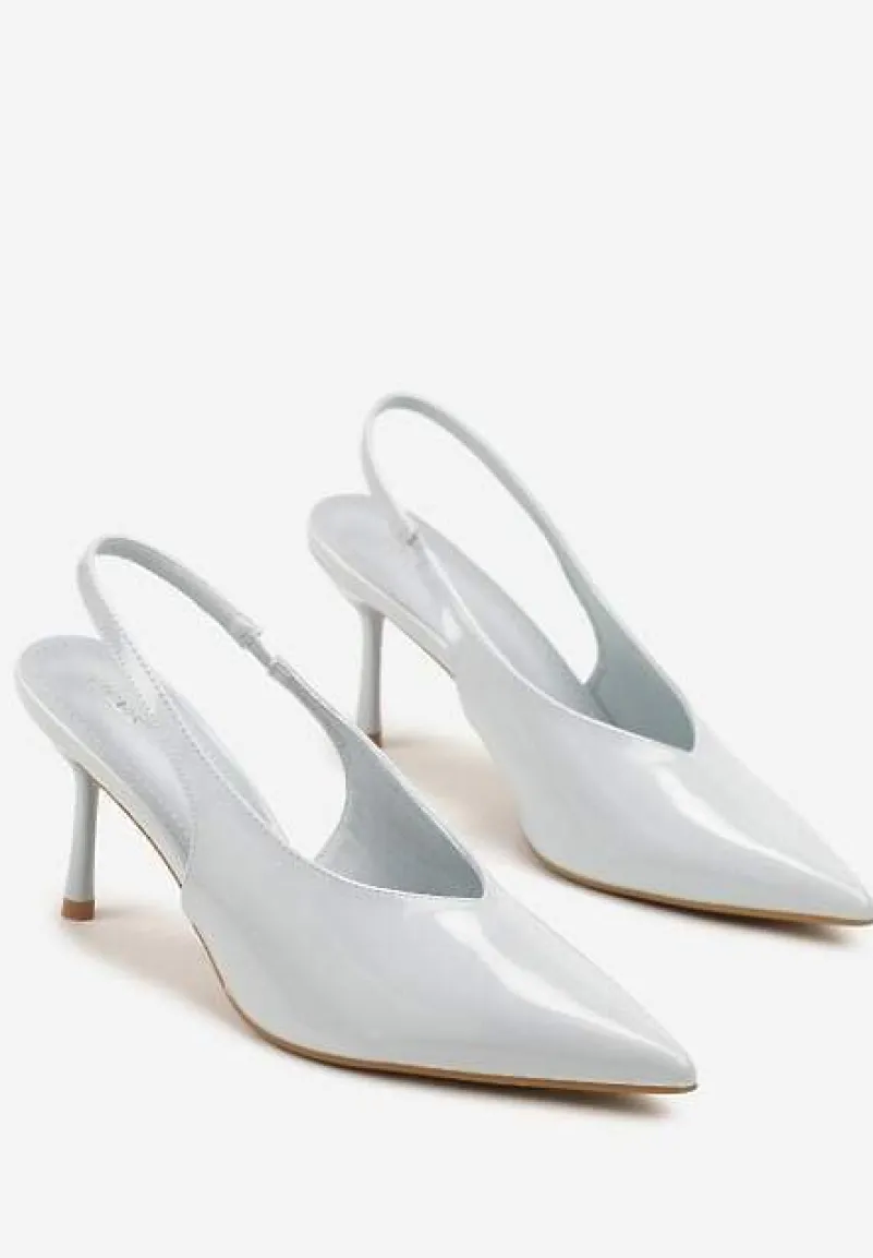 Niebieskie Sandały Slingback Vices na Obcasie Typu Szpilka Tilionea