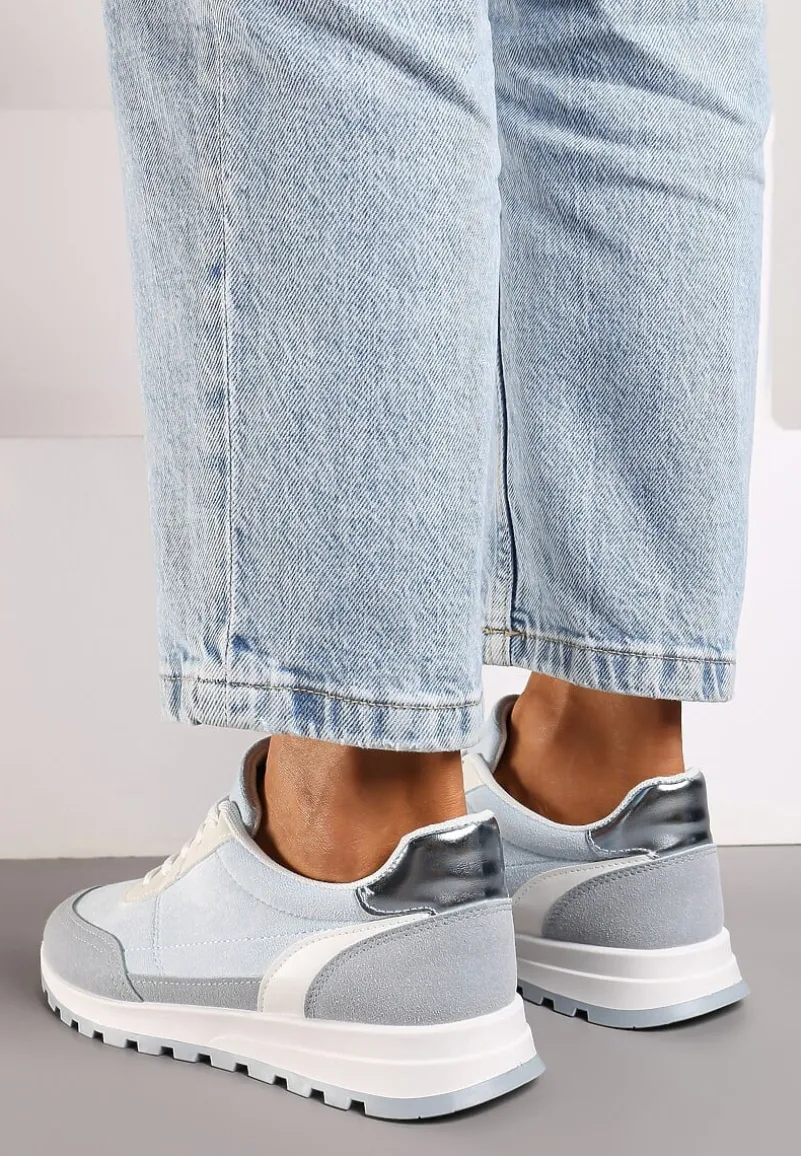 Niebieskie Sznurowane Sneakersy przed Kostkę Kiea