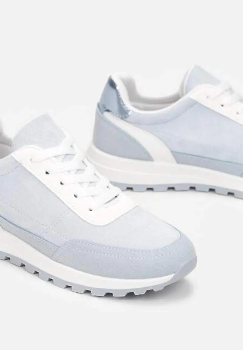 Niebieskie Sznurowane Sneakersy przed Kostkę Kiea