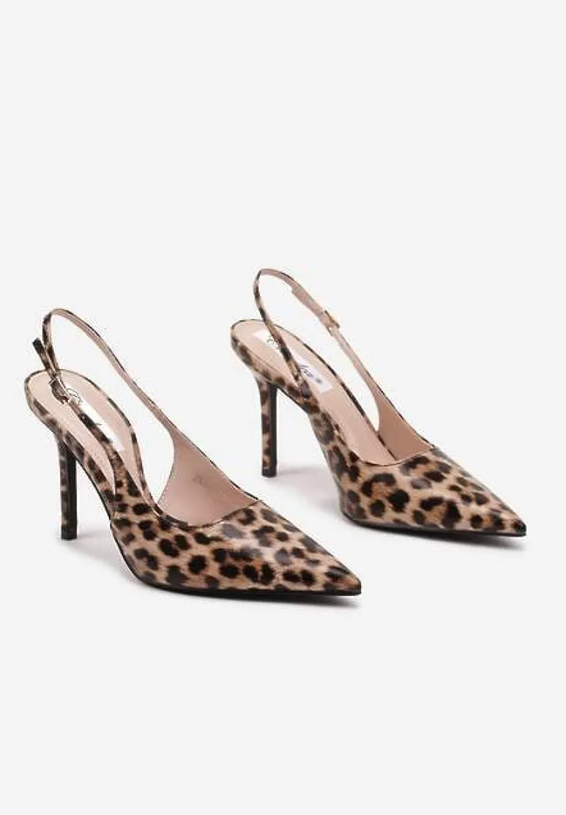 Panterkowe Eleganckie Szpilki Typu Slingback Anrelia