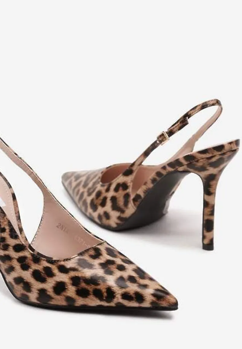 Panterkowe Eleganckie Szpilki Typu Slingback Anrelia