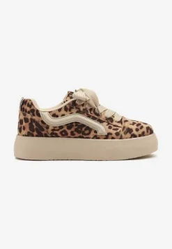 Panterkowe Sneakersy Kultowe Tenisówki na Grubej Podeszwie Nurisora