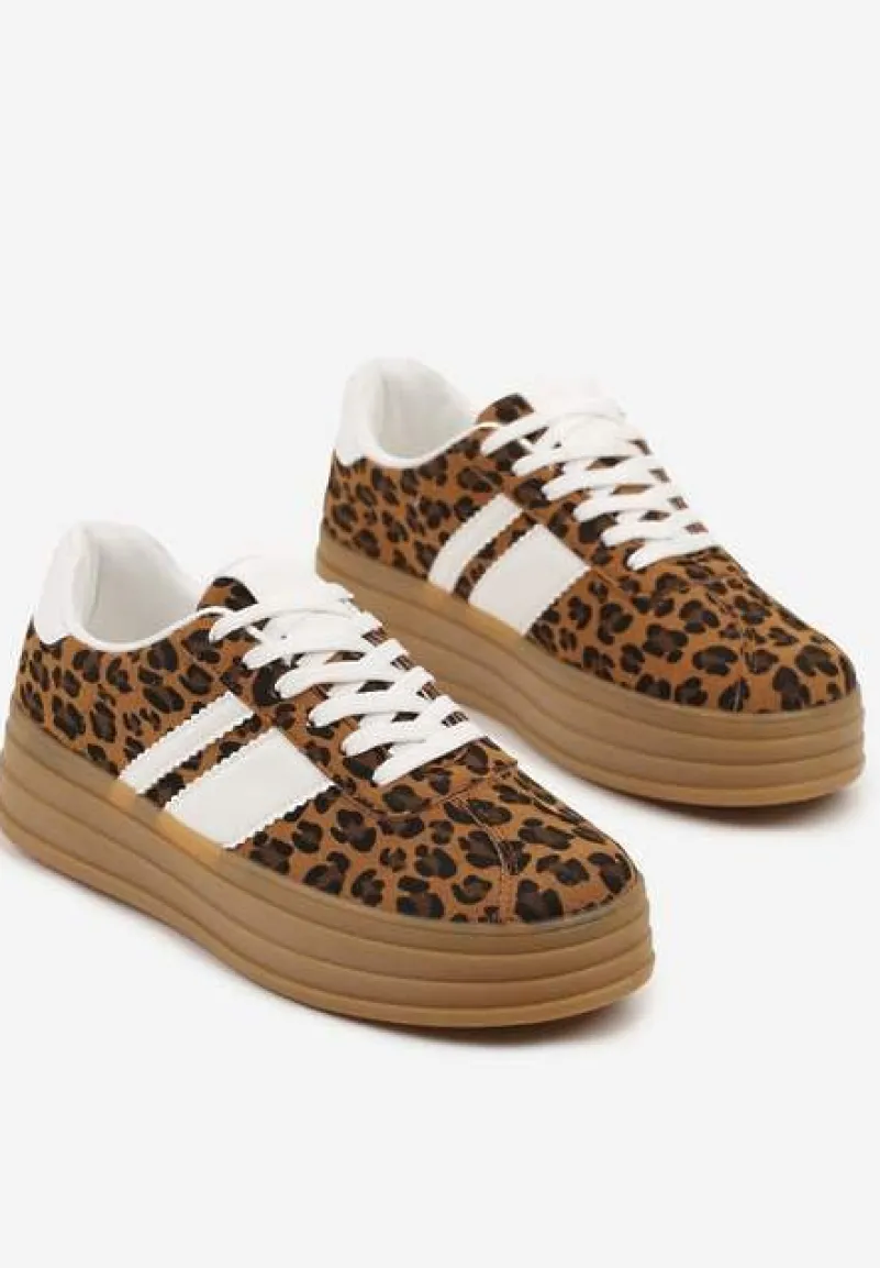 Panterkowe Sneakersy Kultowe Tenisówki z Ozdobnymi Paskami Vandell