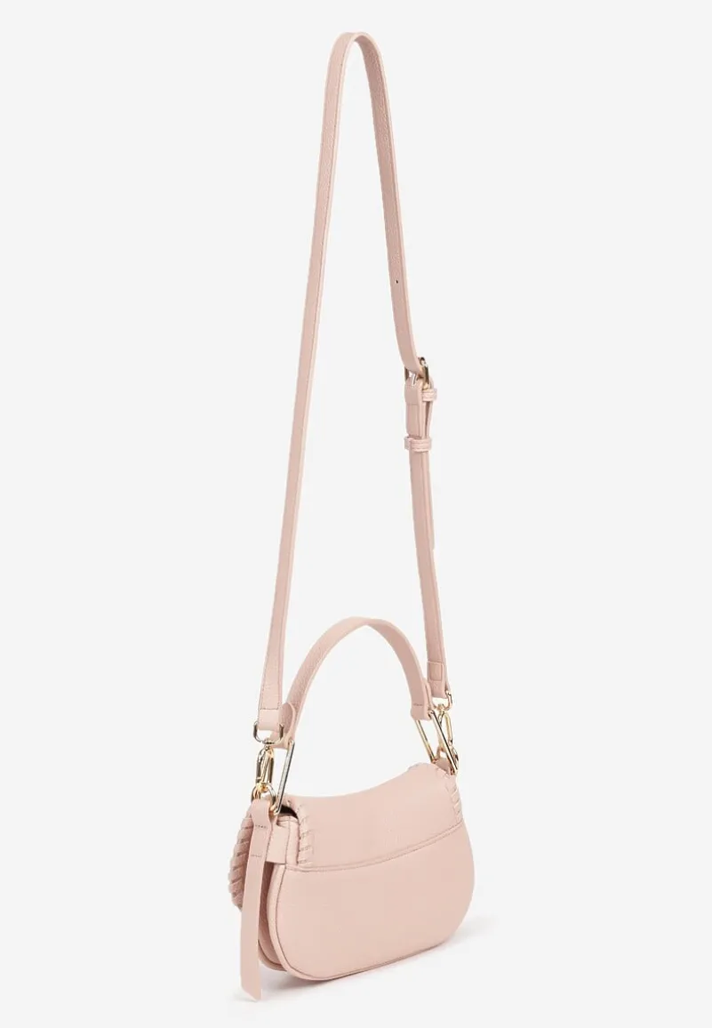 Różowa Torebka Typu Bagietka z Dołączonym Paskiem Crossbody Nanoria
