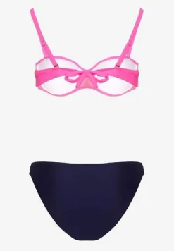 Różowe Bikini Majtki Figi i Biustonosz z Marszczeniem Sepiana