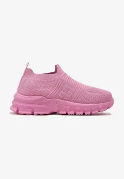 Różowe Sneakersy z Elastyczną Cholewką na Grubej Podeszwie Alamissa