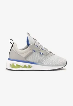 Szare Buty Sportowe Sneakersy Sznurowane z Air Podeszwą Risane