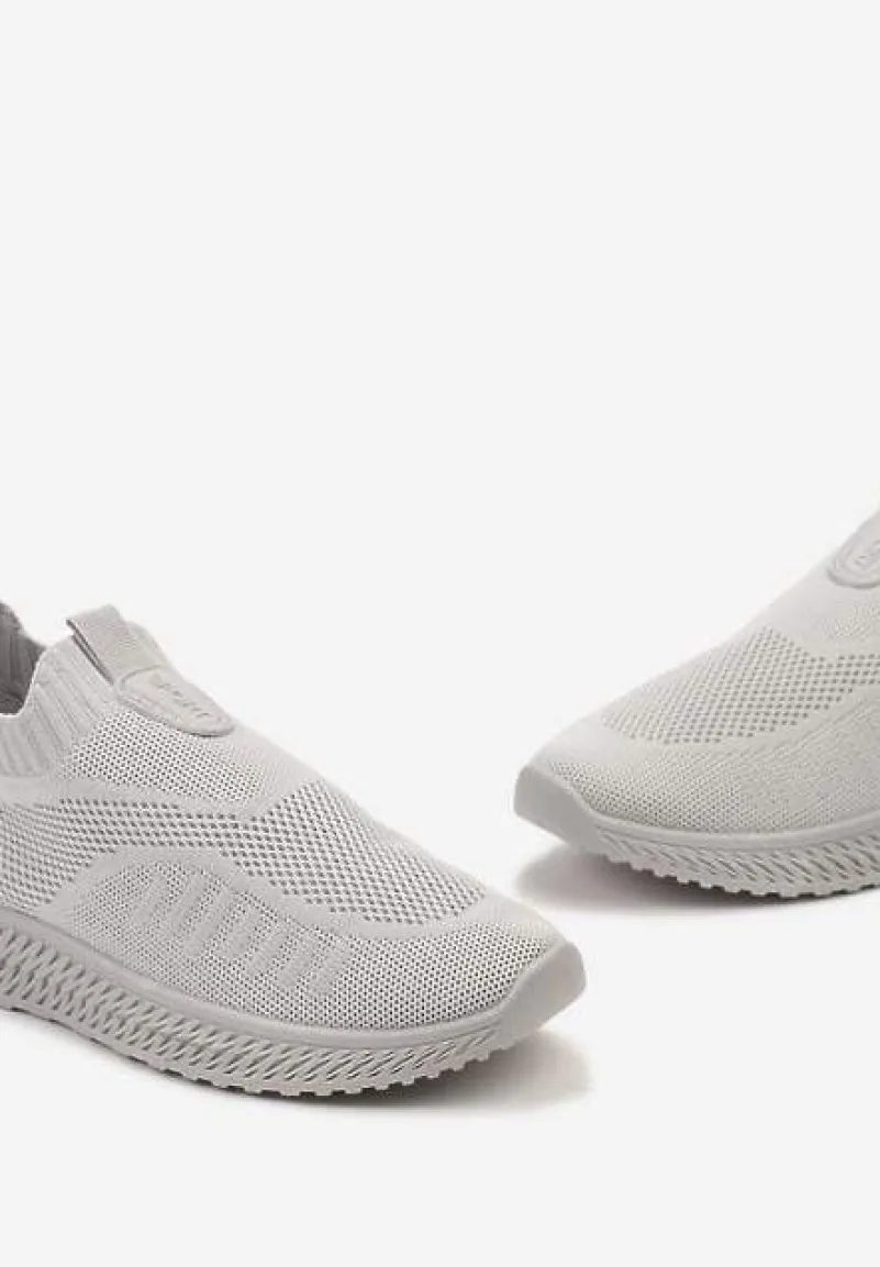 Szare Buty Sportowe ze Skarpetkową Cholewką Pinke