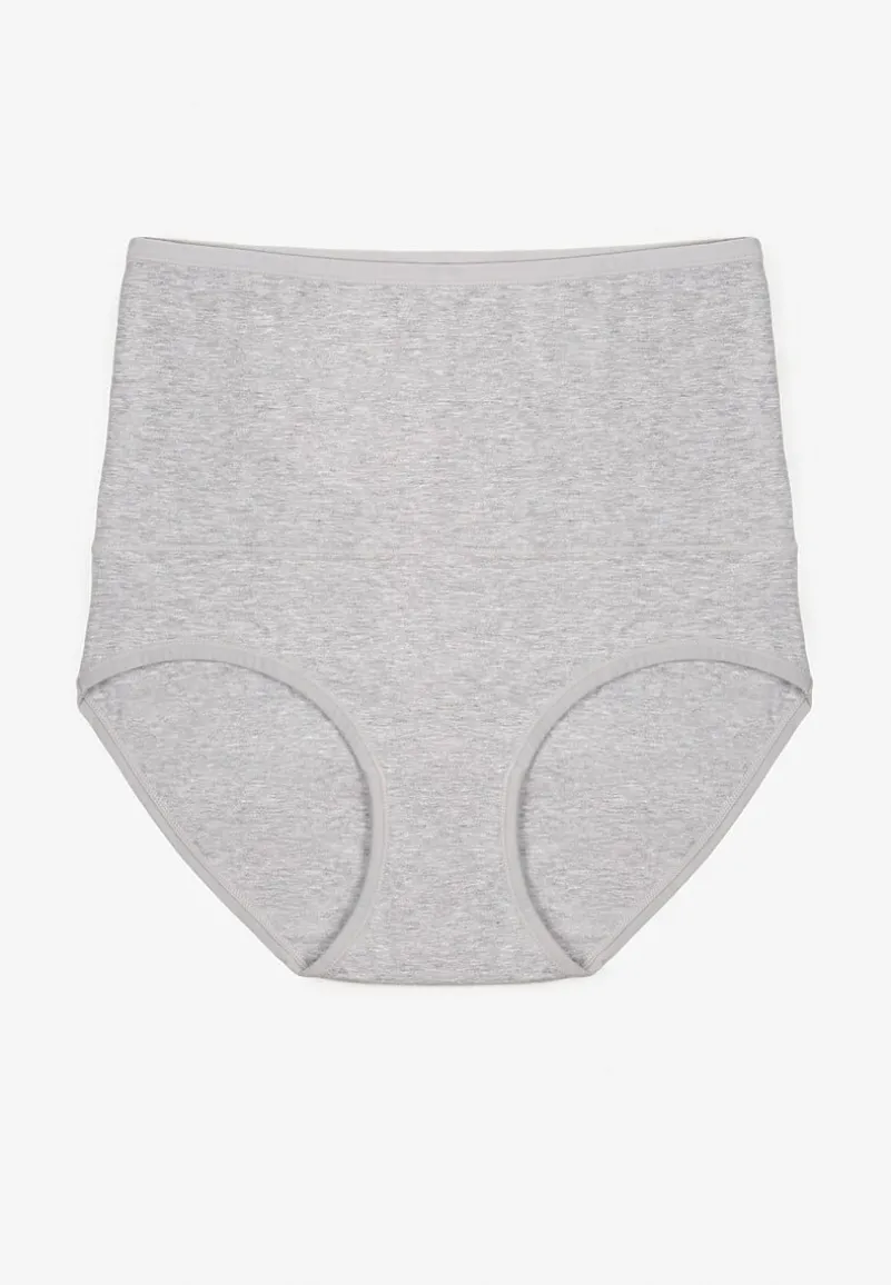 Szare Modelujące Majtki z Bawełny High Waist Nilionea