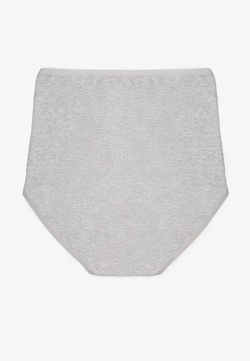 Szare Modelujące Majtki z Bawełny High Waist Nilionea