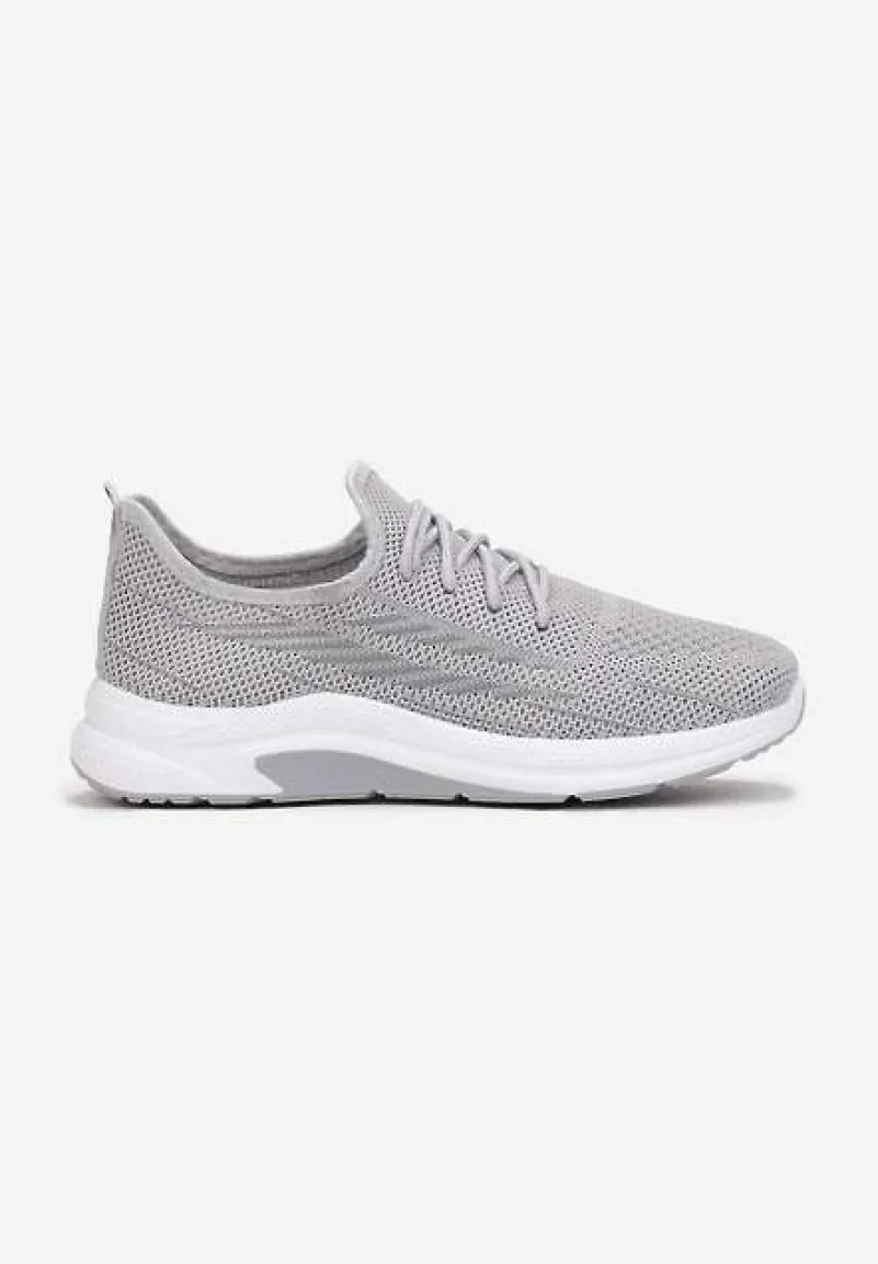 Szare Siateczkowe Buty Sportowe na Piankowej Podeszwie Linidas