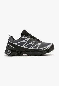 Szare Sneakersy z Ozdobnymi Wstawkami i Ściąganą Gumką Aineri