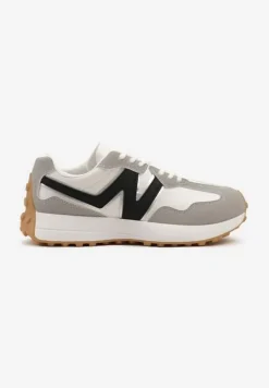 Szare Sneakersy z Przeszyciami i Ozdobnym Bieżnikiem Weonessa