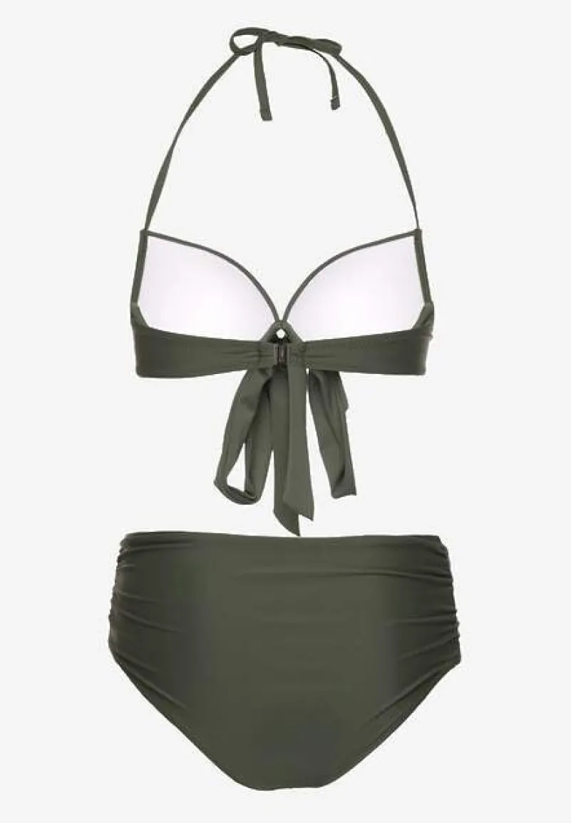Zielone Bikini Wiązany Biustonosz i Majtki Typu Figi Fevarelia