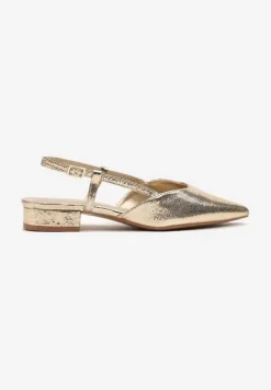 Złote Sandały Vices Typu Slingback Nilessea